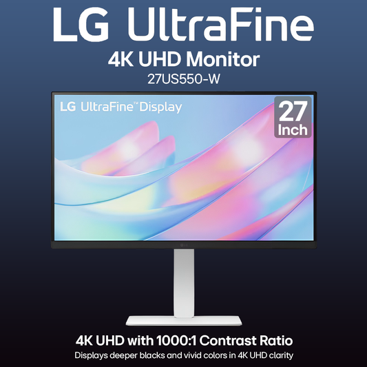 LG UltraFine 27 Inch 4K UHD Monitor - 27US550-W