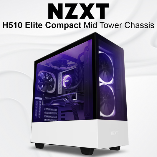 NZXT H510 Elite Compact Mid Tower Chassis - White Black