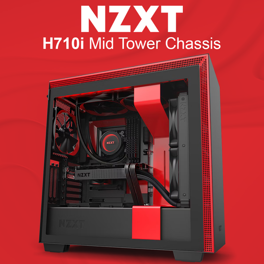 NZXT H710i Mid Tower Chassis - Black Red