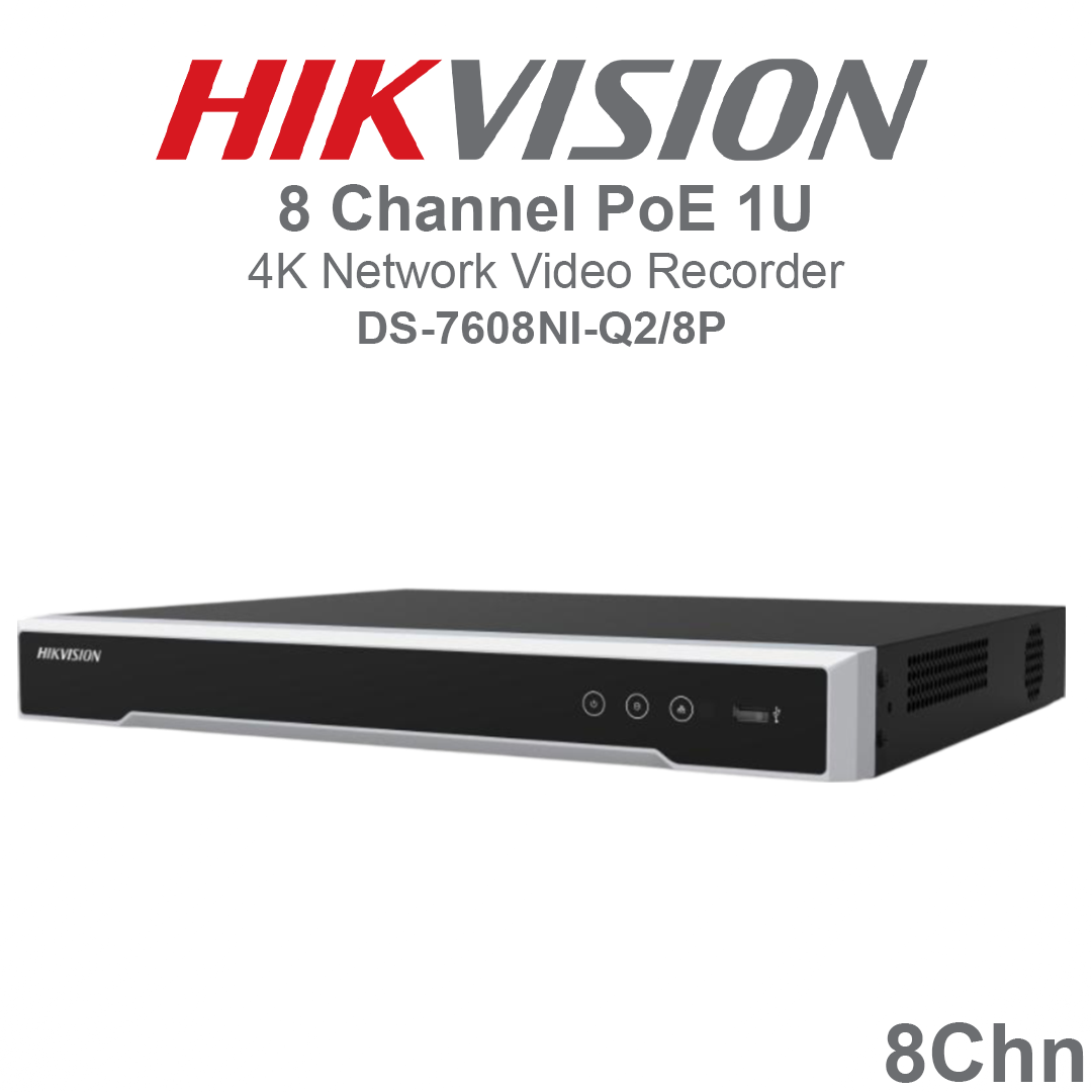 Hikvision 8 Channel 1U 4K PoE NVR