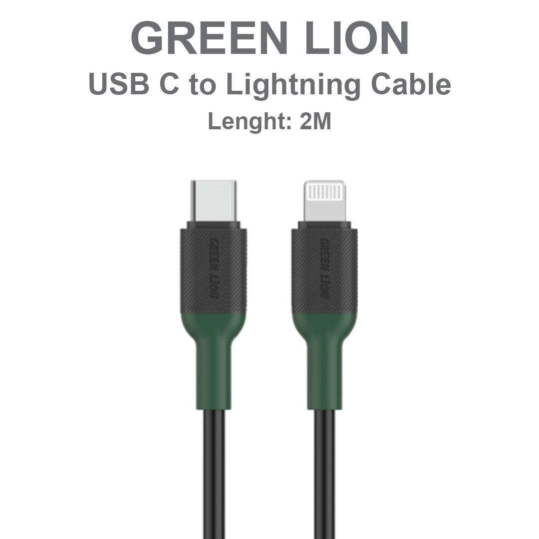 Green Lion USB C Type C Lightning Charging Cable - 2M