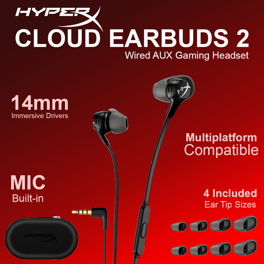 HyperX Cloud Earbuds 2 II Gaming Earbuds with Mic - Black
