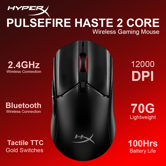 HyperX Pulsefire Haste 2 Core Wireless Mouse - Black