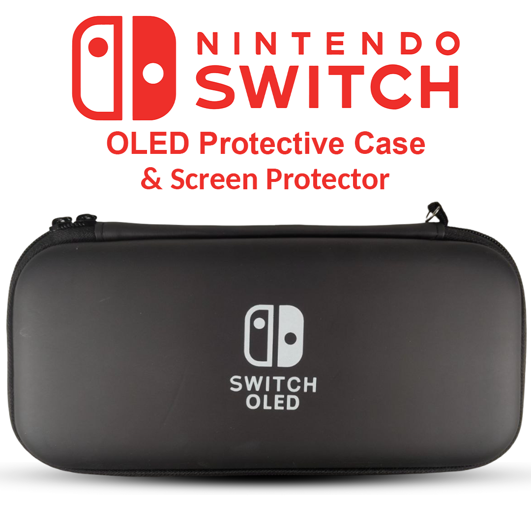 Nintendo Switch Carrying Case & Screen Protector for OLED & Switch (Black)