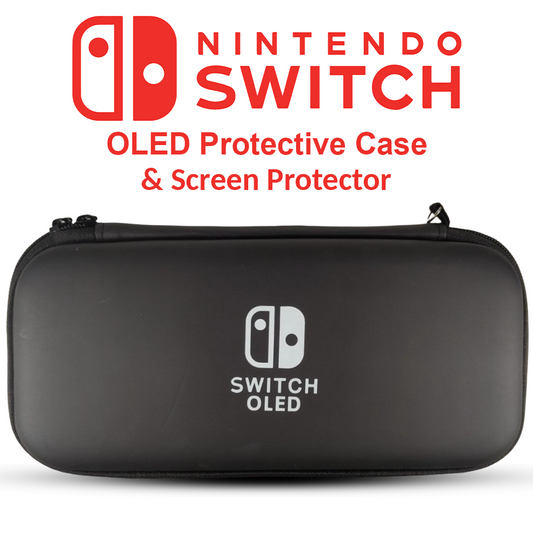 Nintendo Switch Carrying Case & Screen Protector for OLED & Switch (Black)