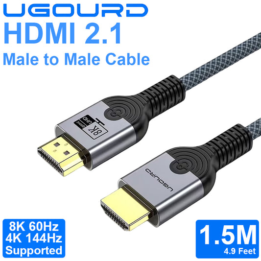 HDMI 2.1 Male to Male Braided Cable - 1.5M