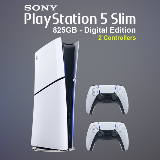 Sony PlayStation 5 Slim 825GB Console - Digital Edition & 2 Controllers