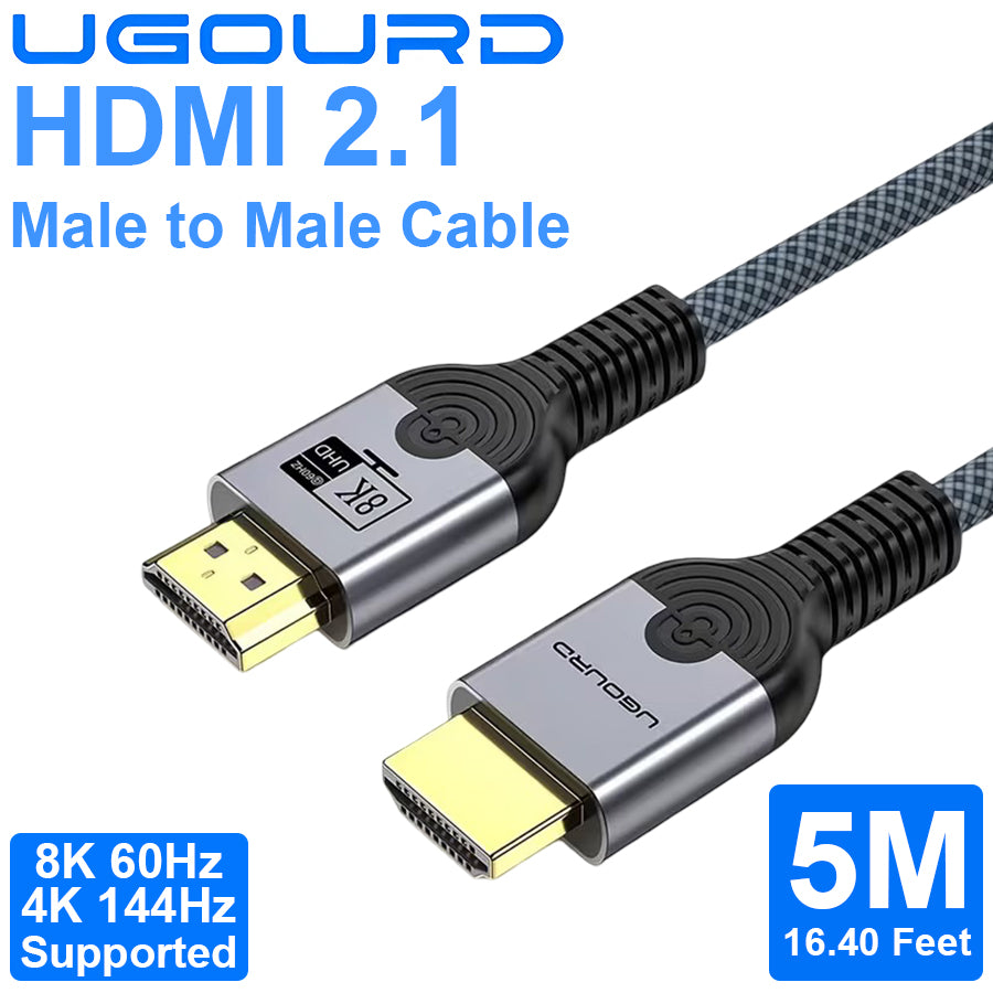 HDMI 2.1 Male to Male Braided Cable - 5M