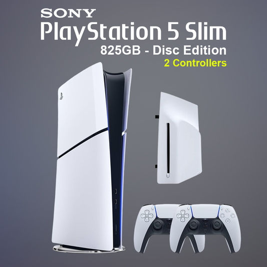 Sony PlayStation 5 Slim 825GB Console - Disc Drive & 2 Controllers