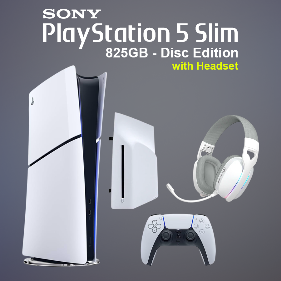 Sony PlayStation 5 Slim 825GB Console - Disc Drive & Wireless Headset