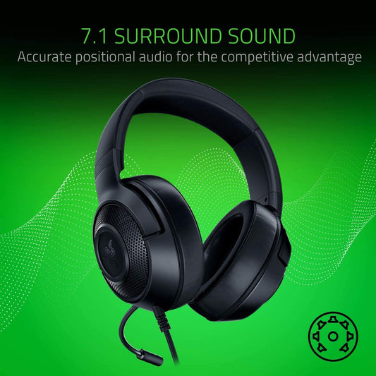 Razer Kraken X Lite 7.1 Surround Gaming Headphones (Black)