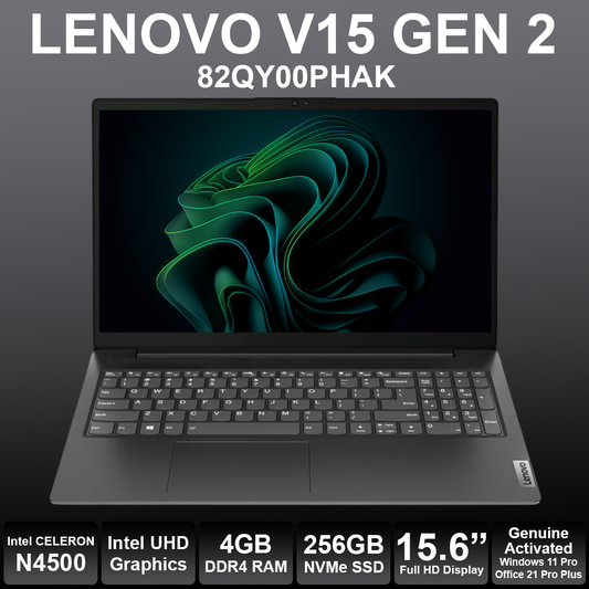 Lenovo V15 G2 15.6" Celeron N4500 4GB RAM 256GB NVMe Laptop