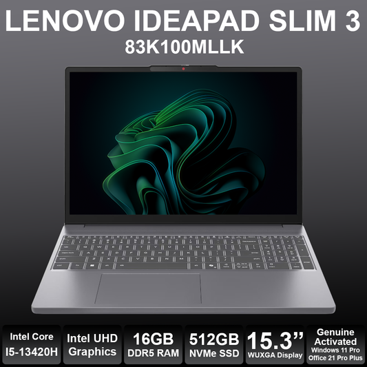 Lenovo IdeaPad Slim 3 15.3" Core I5 13th 16GB RAM 512GB NVMe Laptop