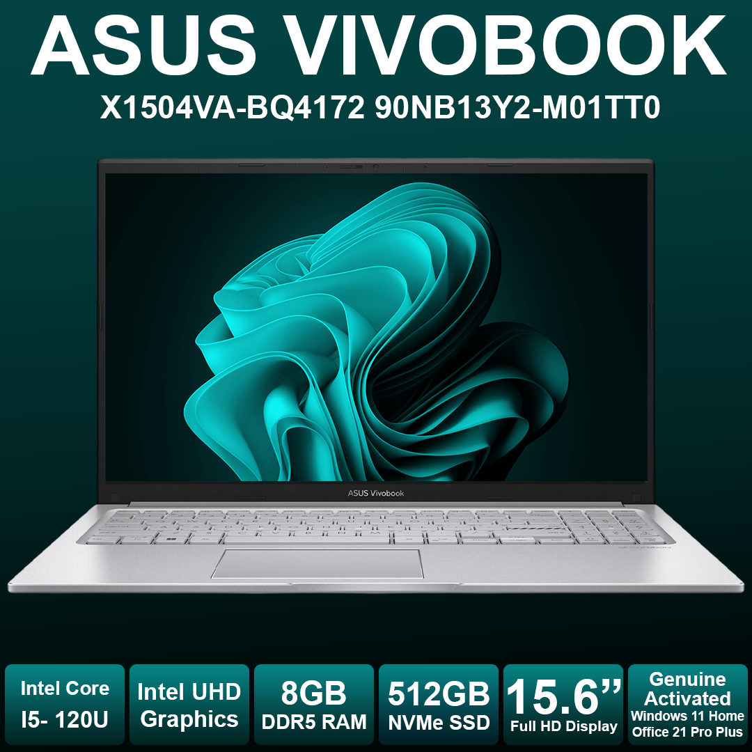 Asus VivoBook 15.6" Core 5 120U 8GB RAM 512GB NVMe Laptop