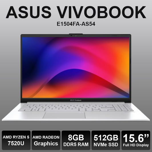 Asus VivoBook E1504FA 15.6" Ryzen 5 8GB RAM 512GB NVMe Laptop