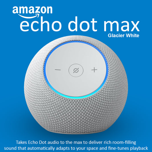 Amazon Echo Dot Max Voice Assistant Speaker - Glacier White