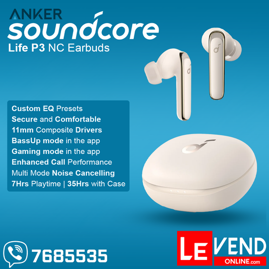 Anker Soundcore Life P3 True Wireless NC Earbuds - White