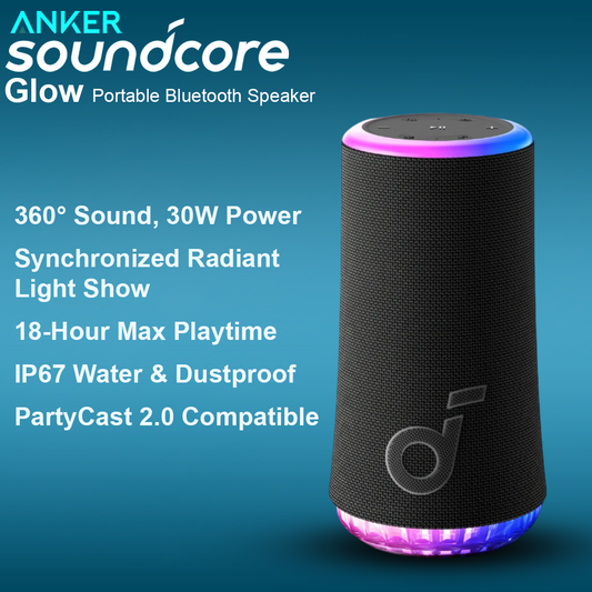 Anker Soundcore Glow Bluetooth Speaker with Radiant Light Show