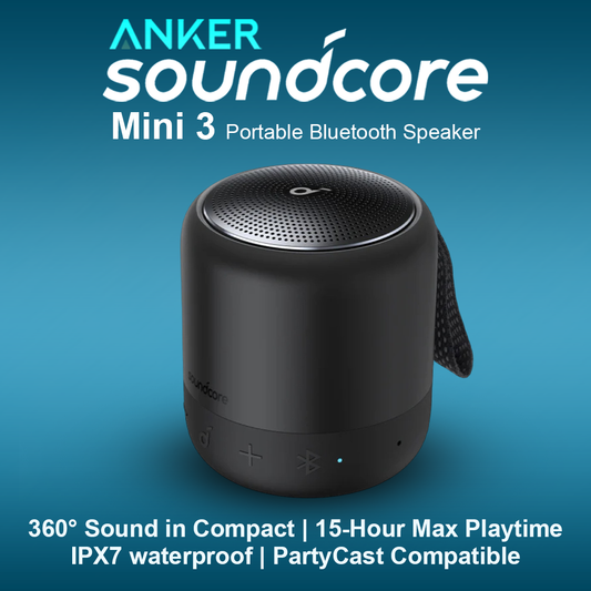 Anker Soundcore Mini 3 Pro Portable Bluetooth Speaker with Lights