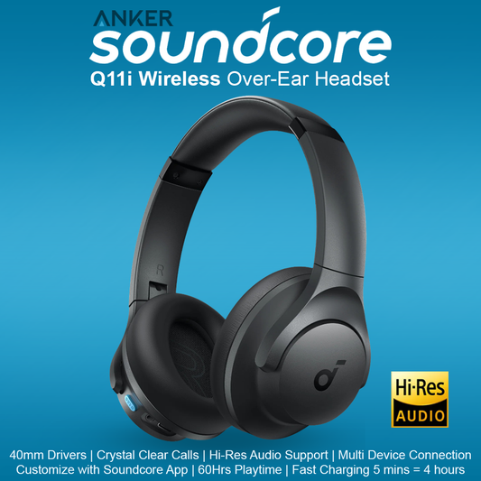 Anker Soundcore Q11i Wireless Over Ear Headphones - Gray