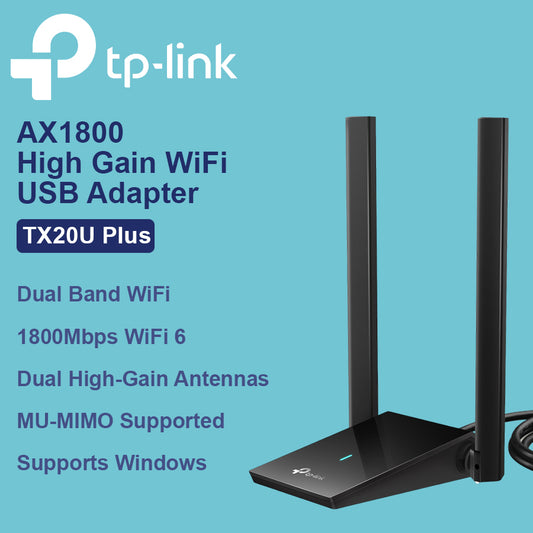 TP Link AX1800 Dual Band WiFi 6 USB Adapter - Archer TX20U Plus