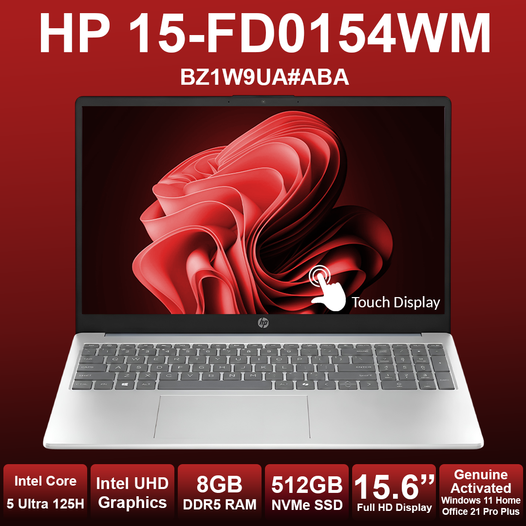 HP 15.6" Touch Display Core Ultra 5 8GB RAM 512GB NVMe Laptop