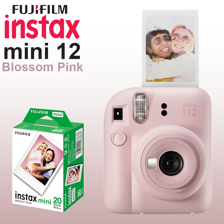 Fujifilm Instax Mini 12 Instant Camera with 20 Sheet Film - Blossom Pink