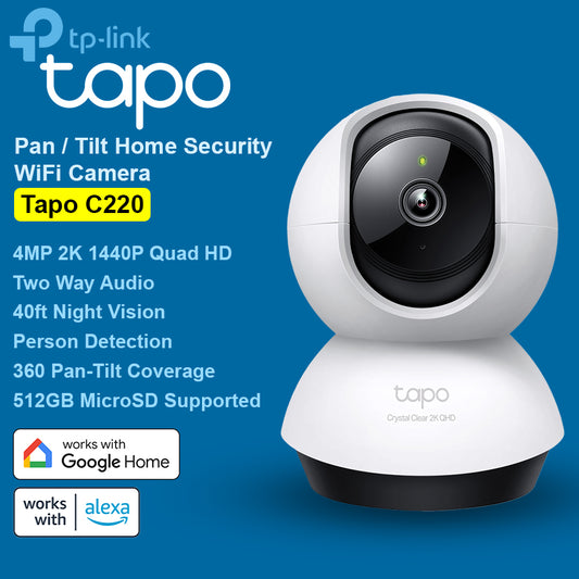 TP Link Pan / Tilt 2K QHD Home Security WiFi Camera - Tapo C220