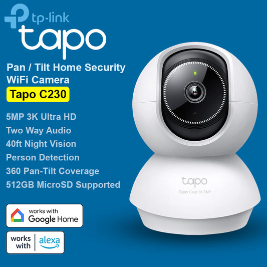 TP Link Pan / Tilt 3K 5MP Home Security WiFi Camera - Tapo C230