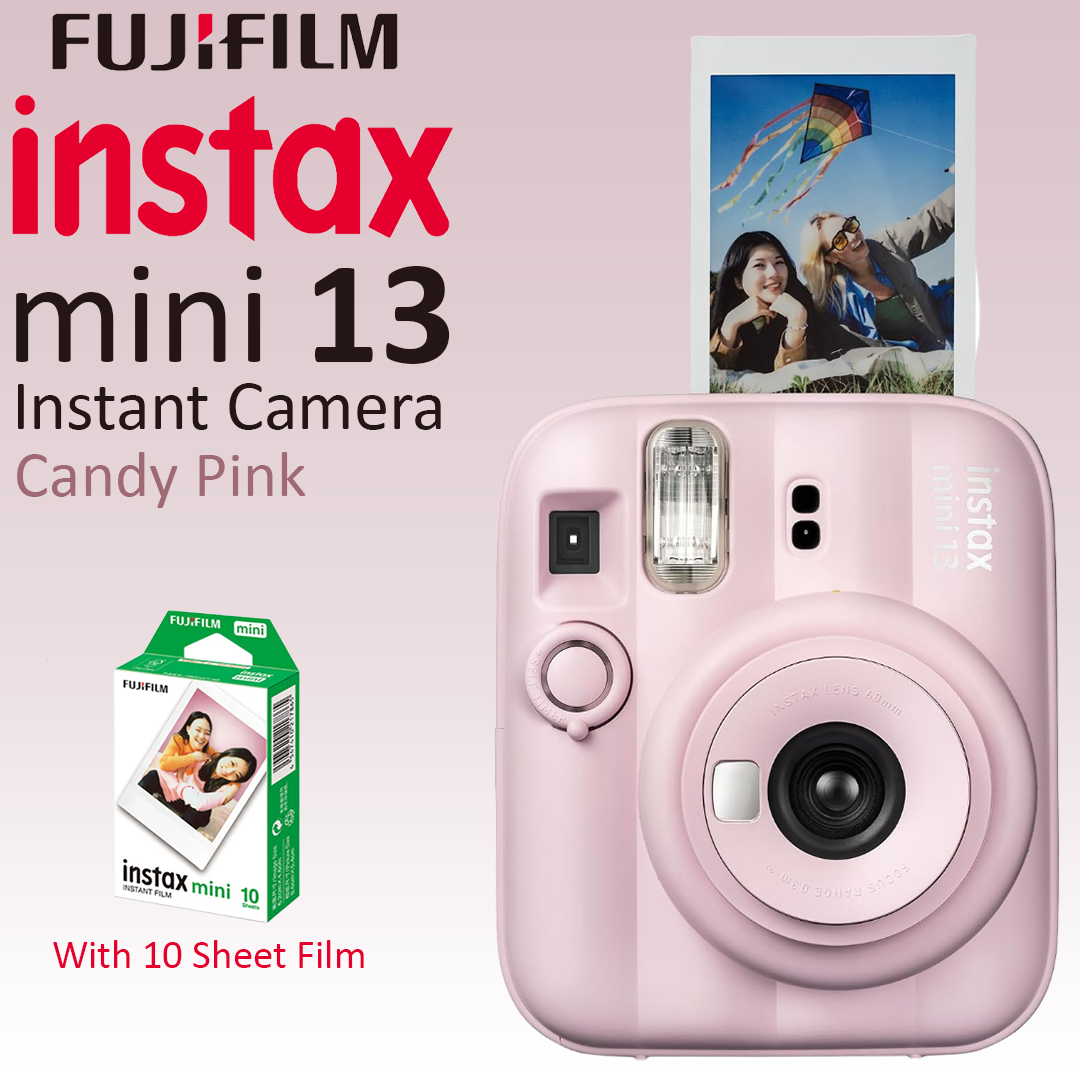 FujiFilm Instax Mini 13 Instant Camera with 10 Sheet Film - Candy Pink
