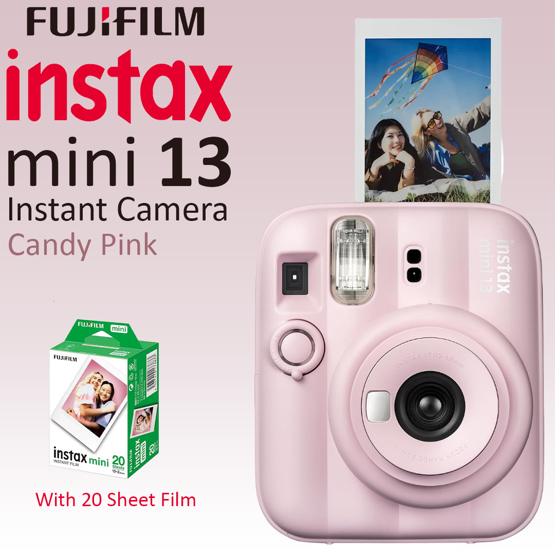 FujiFilm Instax Mini 13 Instant Camera with 20 Sheet Film - Candy Pink