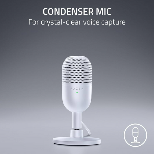 Razer Seiren V3 Mini Ultra Compact Condenser USB Microphone - White
