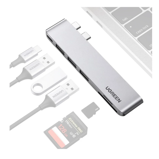 3x Type A 3.0 / SD & TF Reader / PD - USB C Hub for MacBook - 60560