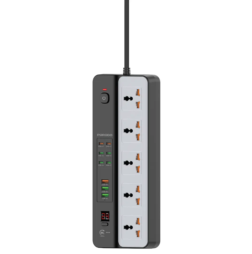 5 Way Universal Power Extension Board with (3x USB-A / 6x USB-C) - 3M