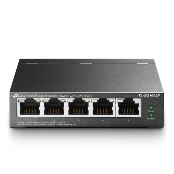 TP Link 5 Port PoE+ Gigabit Switch - TL-SG1005P