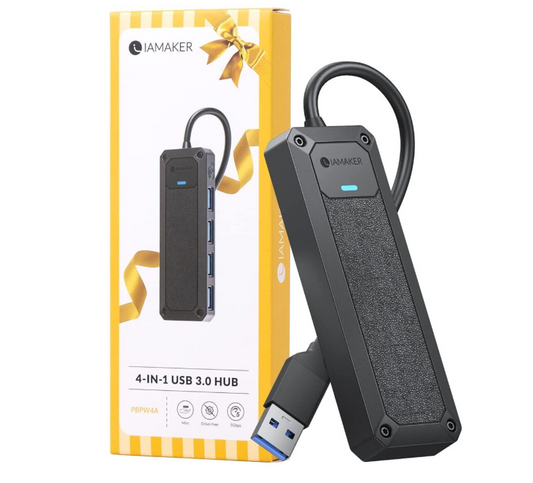 4 Port USB A 3.0 Data Transfer Hub - 15CM