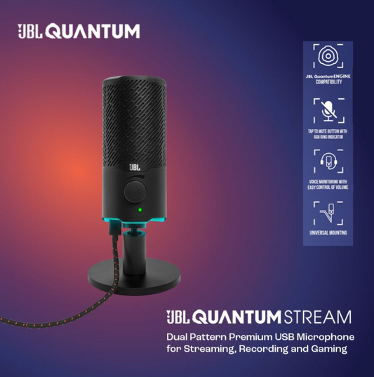 JBL Quantum Stream Dual Pattern USB Microphone