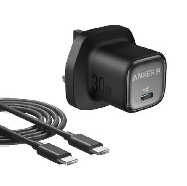 Anker Zolo 30W USB C PD Charging UK Power Adapter with Cable - Black - B2698K11