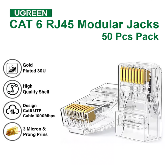 8 Pin CAT 6 RJ45 Modular Jack - 50 Pcs - 50962