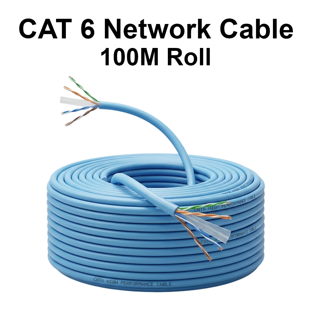 4 Pair CAT 6 Network Cable - Blue - 100M Roll