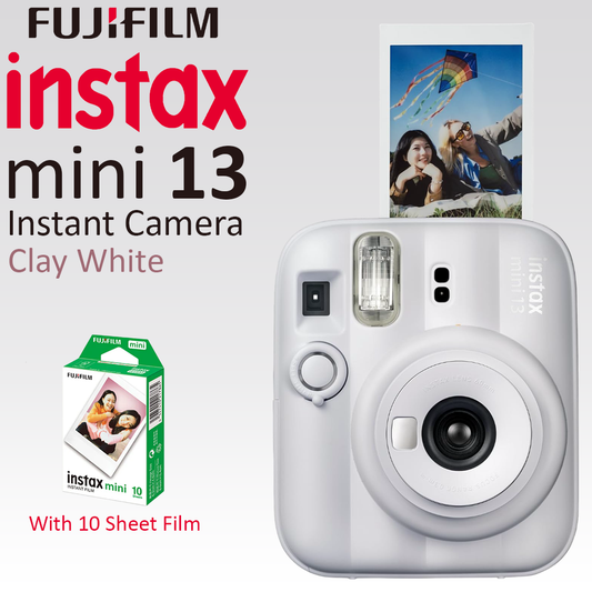 FujiFilm Instax Mini 13 Instant Camera with 10 Sheet Film - Clay White