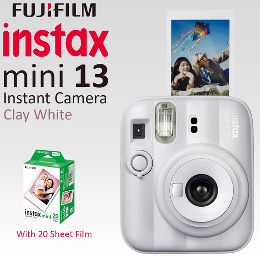 FujiFilm Instax Mini 13 Instant Camera with 20 Sheet Film - Clay White