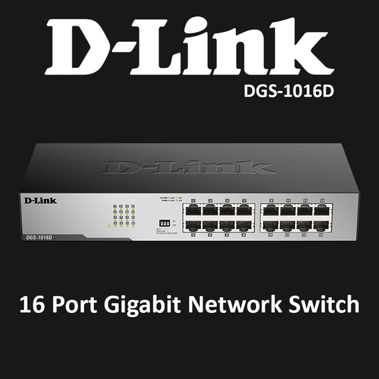 D Link 16 Port Gigabit Network Switch - DGS-1016D
