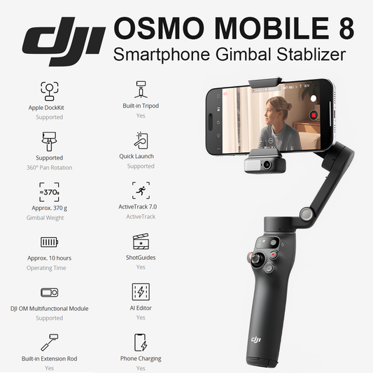 DJI Osmo Mobile 8 Smartphone Gimbal - Black