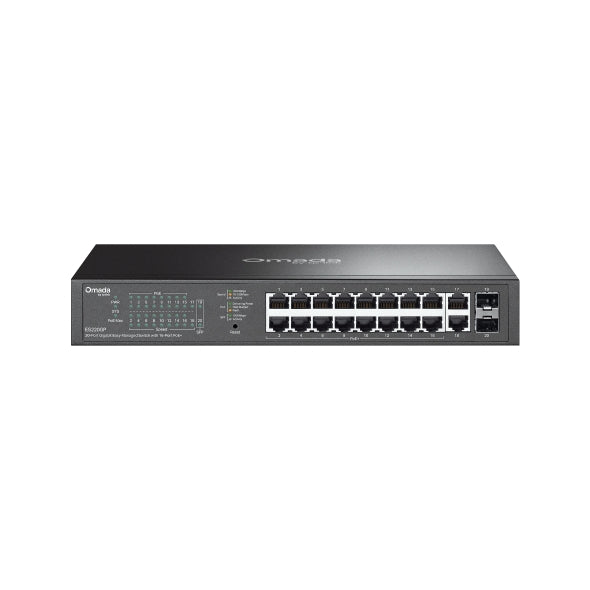 TP Link Omada 16 Ports PoE+ & 2 SFP Ports L2 Managed Gigabit Network Switch - ES220GP