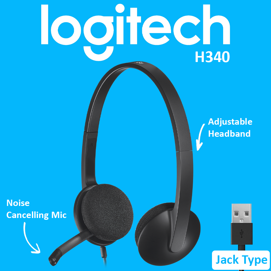 Logitech H340 Headset with Noise Cancelling Mic / USB Type A