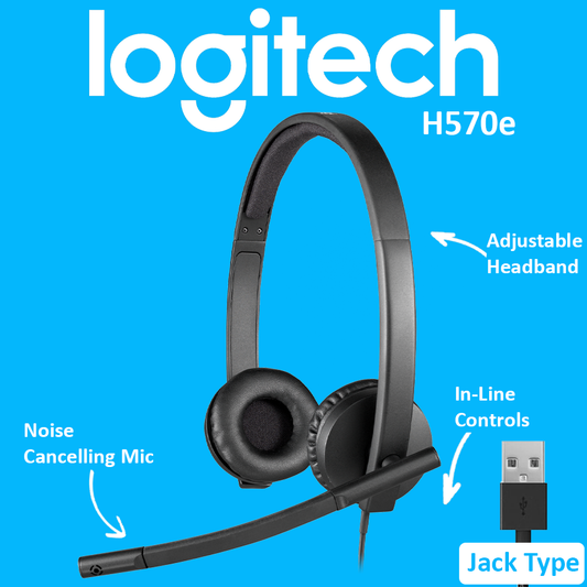 Logitech H570e Noise Cancelling Headset with Mic / USB Type A