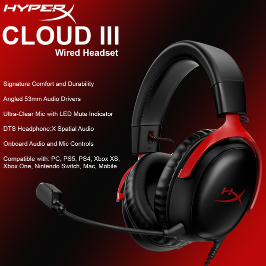 HyperX Cloud III Gaming 7.1 Surround Wired Headphones