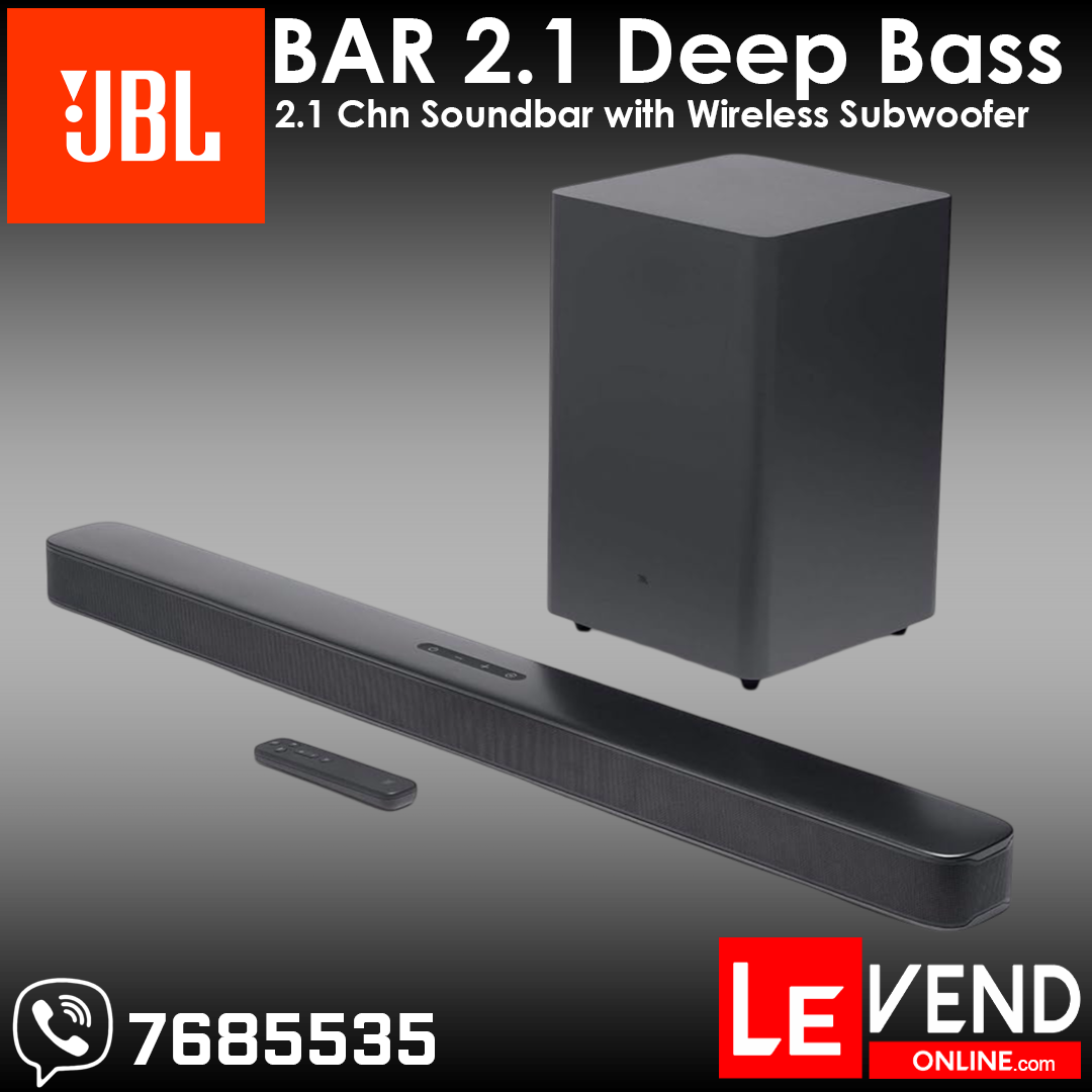 JBL Bar 2.1 Deep Bass | 2.1 Chn Soundbar with Wireless Subwoofer