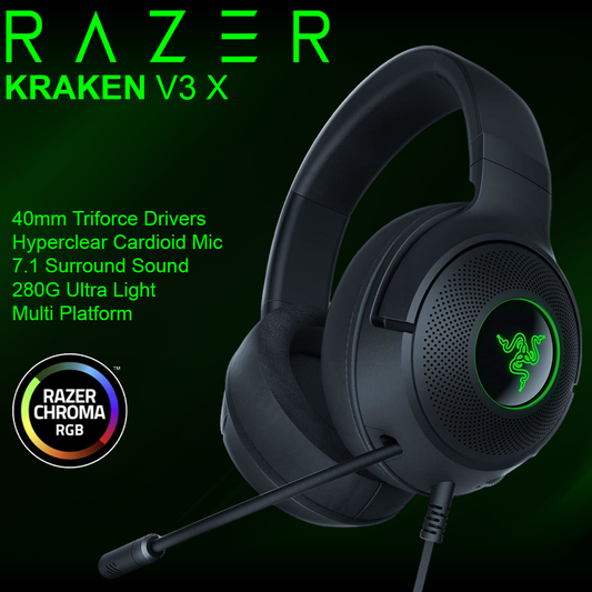 Razer Kraken V3 X Wired Headphones - Black